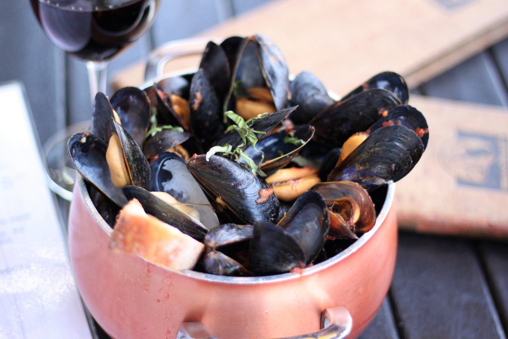 Pot of Steaming Mussels